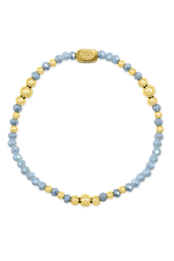 ISLA Coastal Crystals Bracelet - Gold Amalfi Blue Sky
