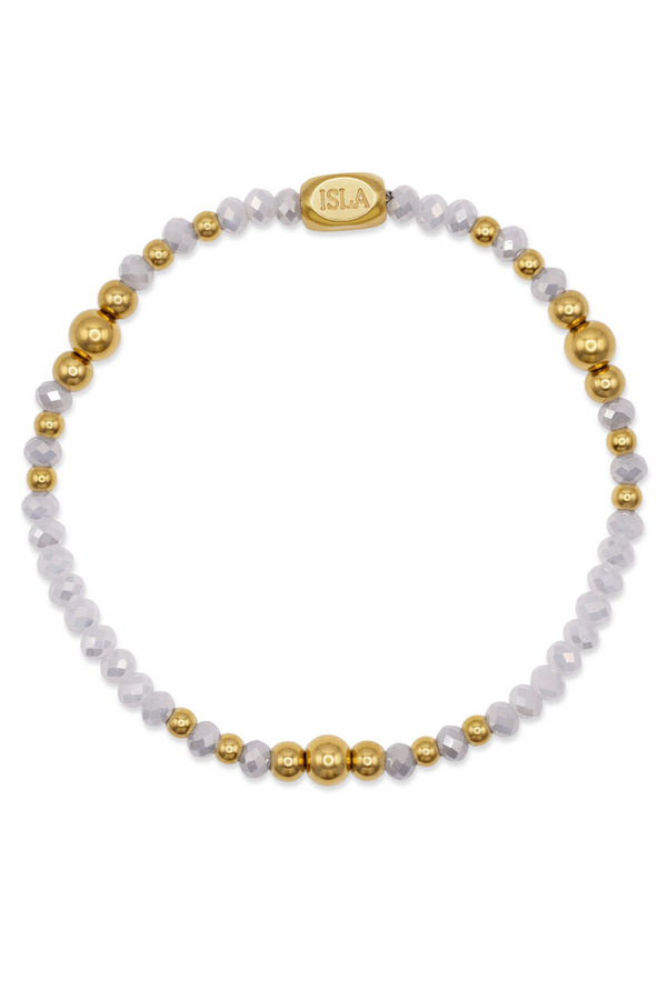 ISLA Coastal Crystals Bracelet - Gold Amalfi White Cap