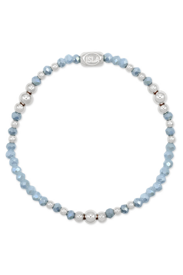 ISLA Coastal Crystals Bracelet - Silver Amalfi Blue Sky