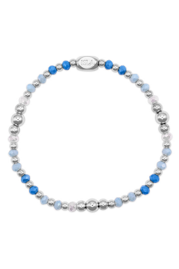 ISLA Coastal Crystals Bracelet - Silver Amalfi Tidal Wave