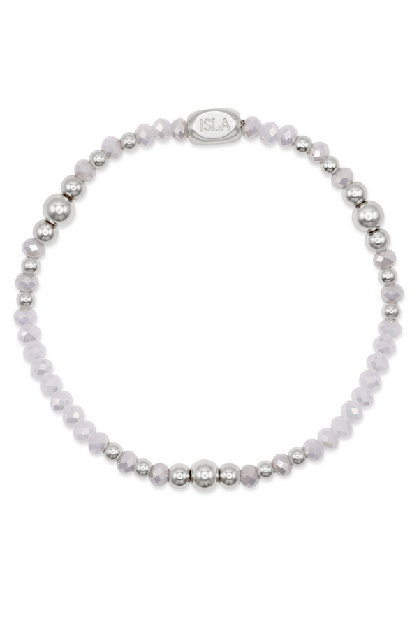 ISLA Coastal Crystals Bracelet - Silver Amalfi White Cap