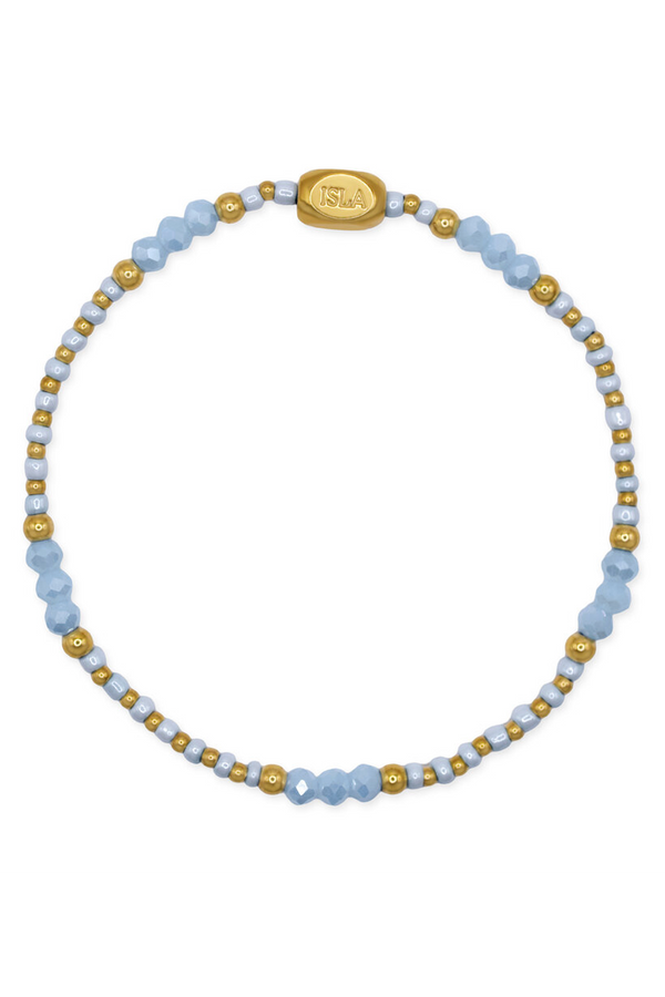 ISLA Coastal Crystals Bracelet - Gold Riviera Blue Sky