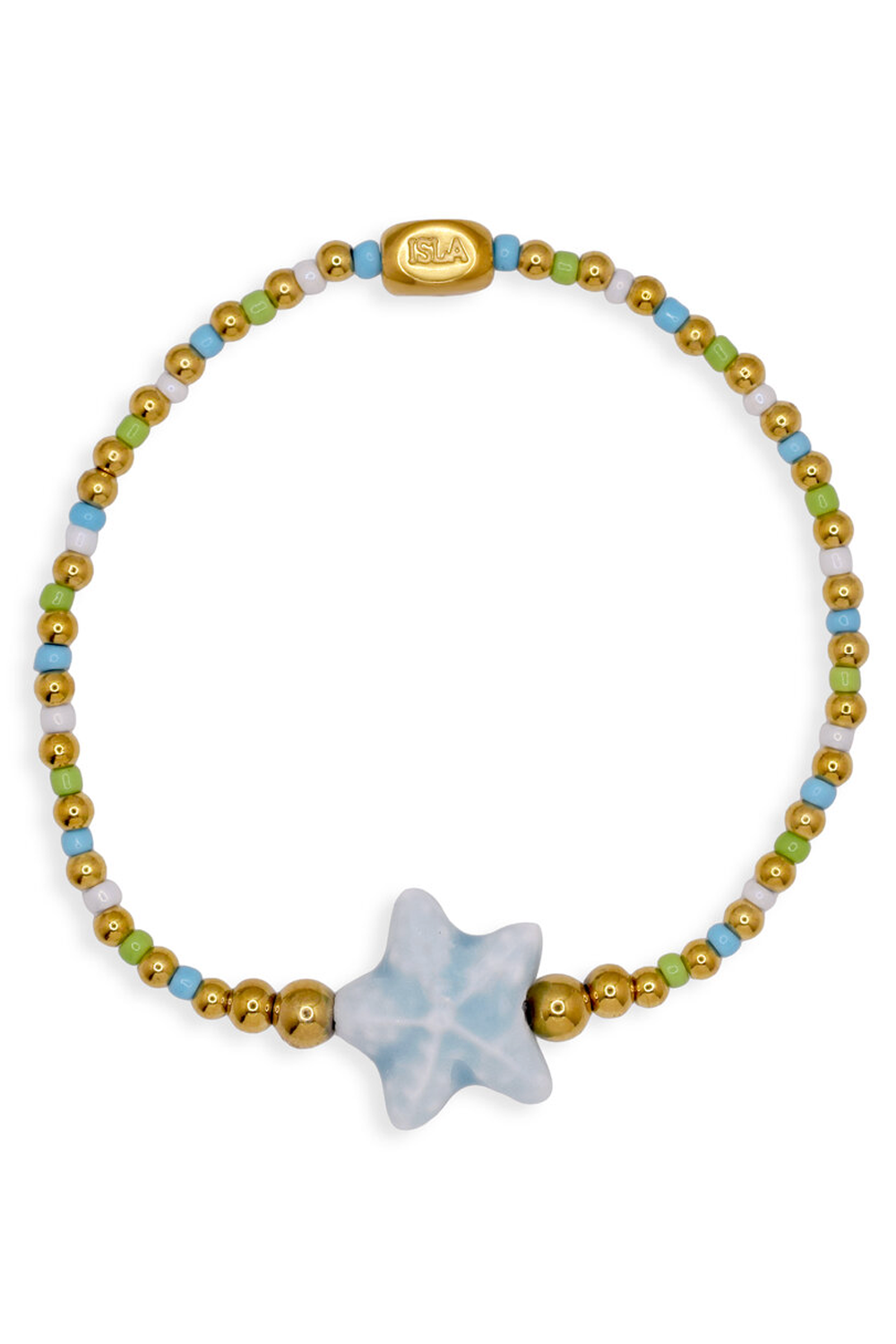 ISLA Stretch of the Sea Gold Bracelet - Blue Sky Starfish