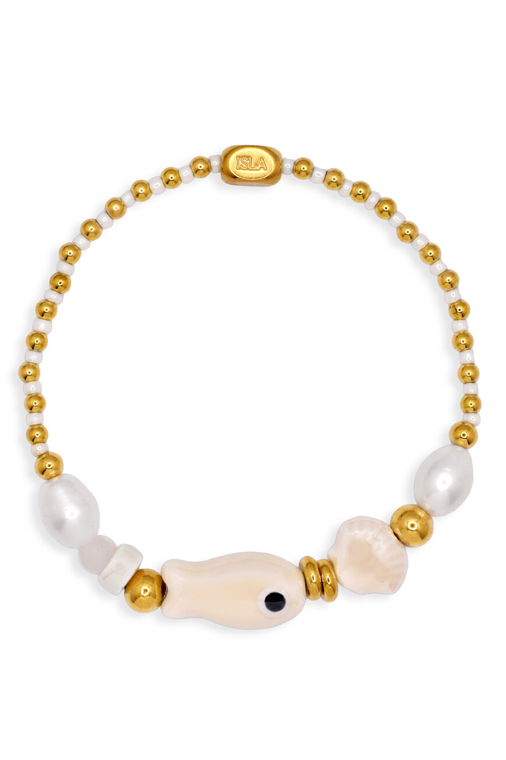ISLA Stretch of the Sea Gold Bracelet - Creamy Fish