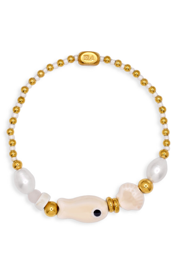 ISLA Stretch of the Sea Gold Bracelet - Creamy Fish