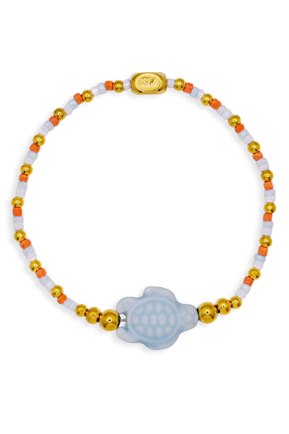 ISLA Stretch of the Sea Gold Bracelet - Blue Turtle