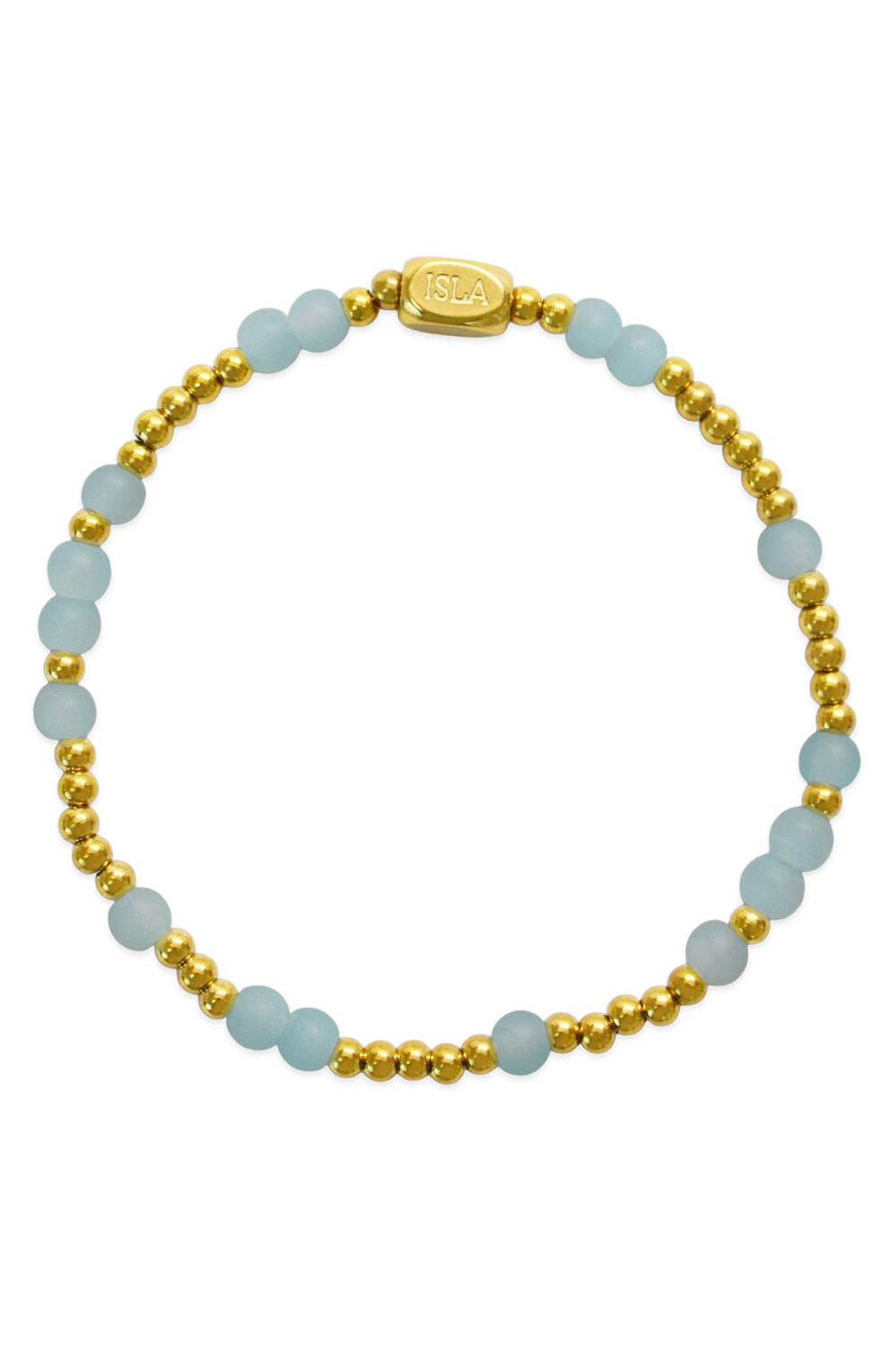 ISLA Scattered Glass Gold Bracelet - Blue Sky