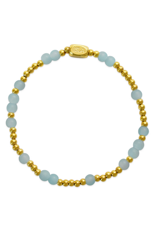 ISLA Scattered Glass Gold Bracelet - Blue Sky