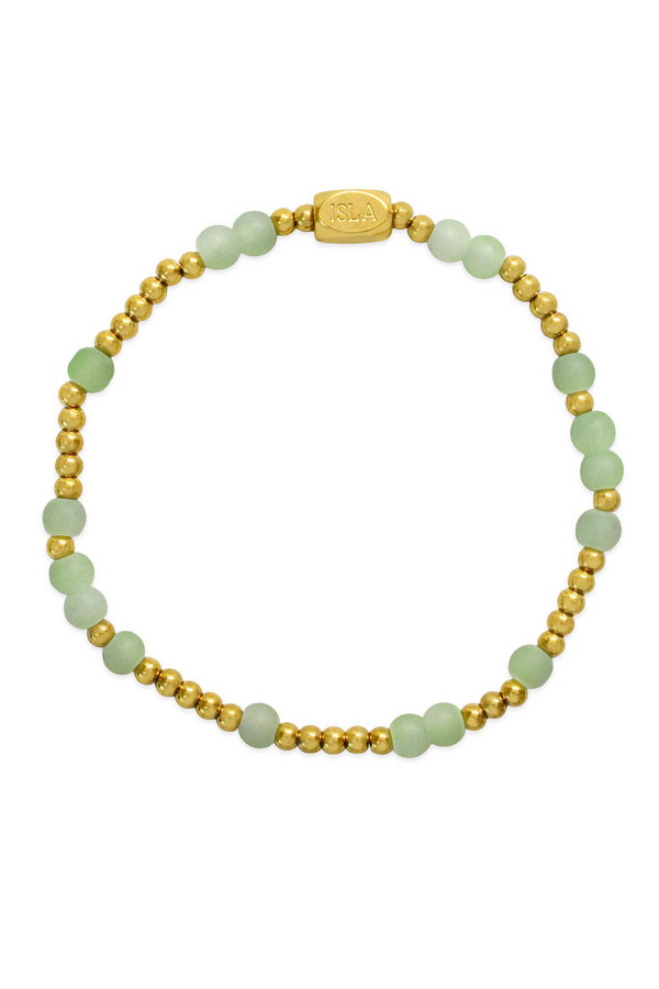 ISLA Scattered Glass Gold Bracelet - Minty