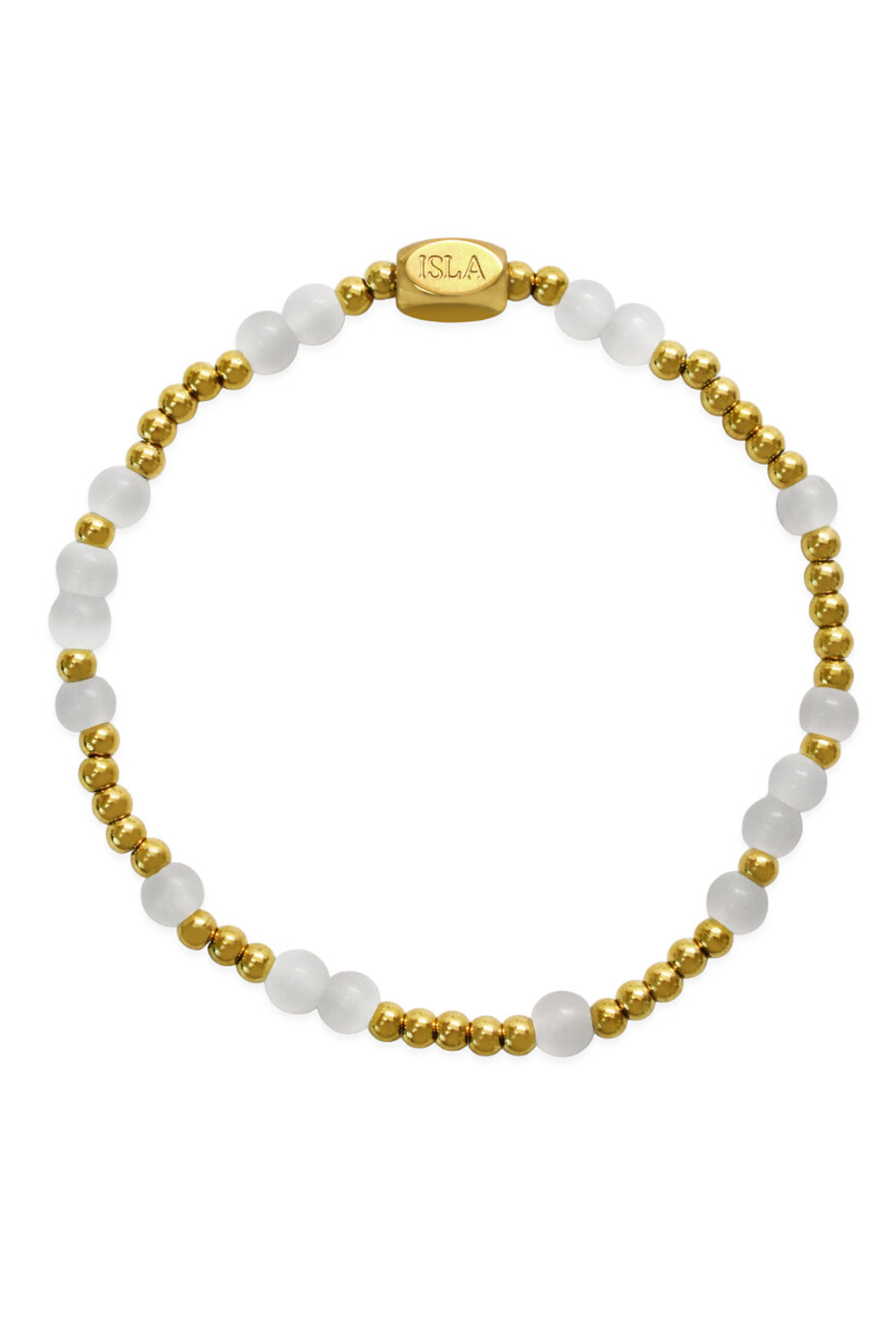 ISLA Scattered Glass Gold Bracelet - White Cap