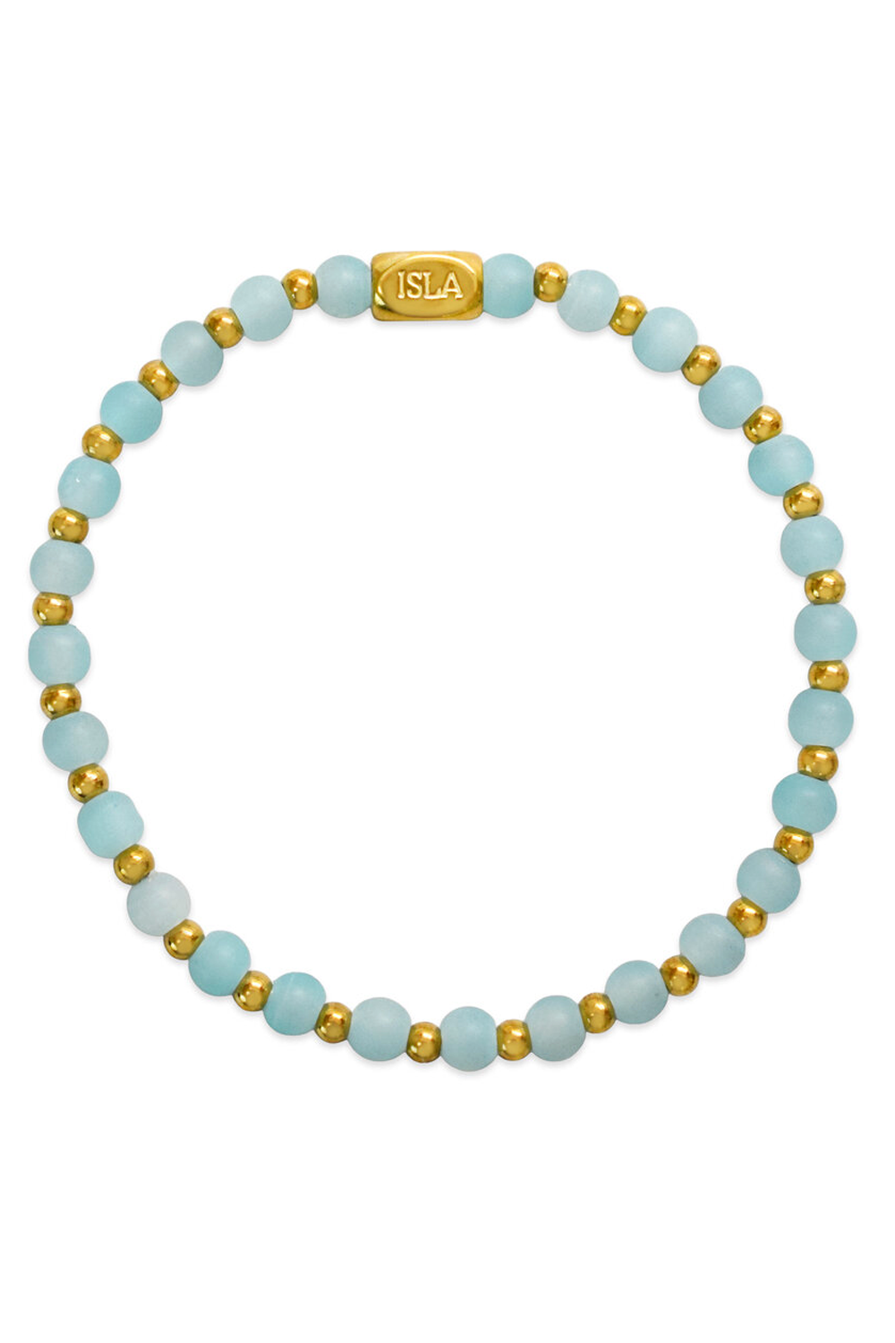 ISLA Beads of the Sea Gold Bracelet - Blue Sky