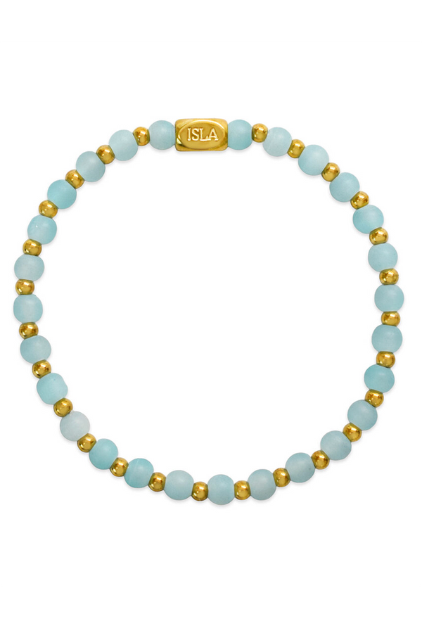 ISLA Beads of the Sea Gold Bracelet - Blue Sky