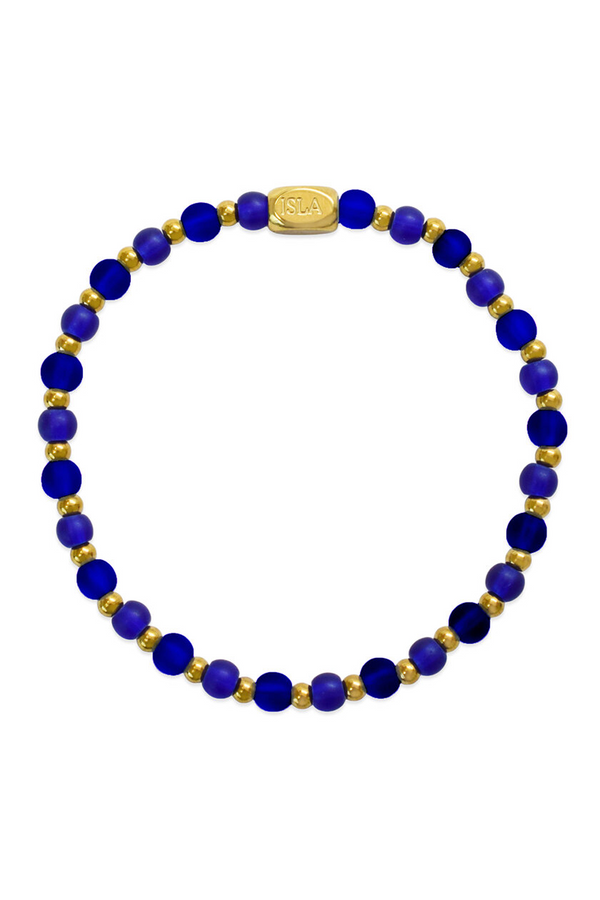 ISLA Beads of the Sea Gold Bracelet - Cobalt