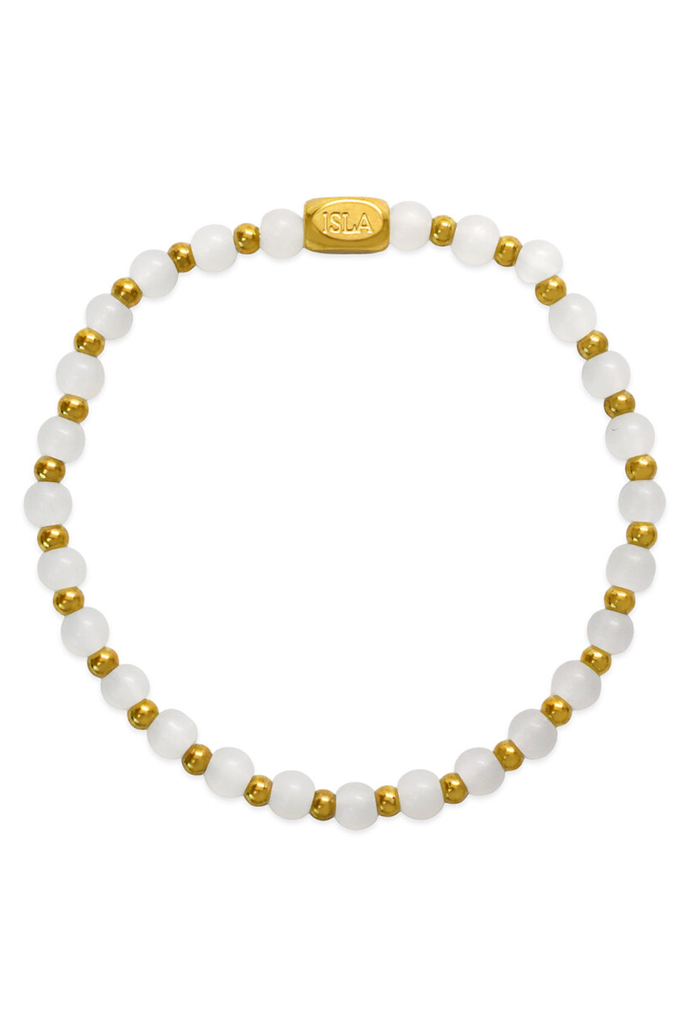 ISLA Beads of the Sea Gold Bracelet - White Cap
