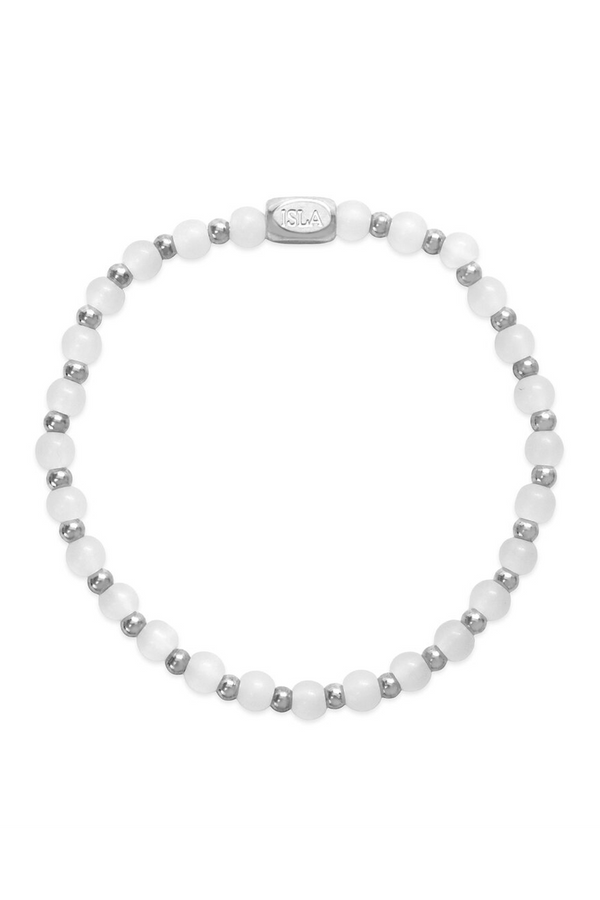 ISLA Beads of the Sea Steel Bracelet - White Cap