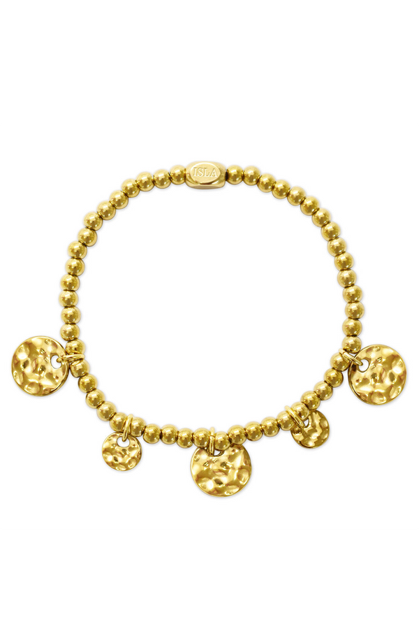 ISLA Hammered Coin Bracelet - Gold
