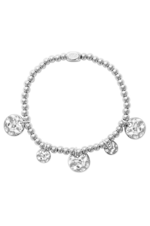 ISLA Hammered Coin Bracelet - Steel