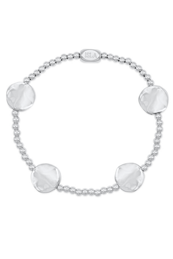 ISLA Hammered Here There Bracelet - Steel