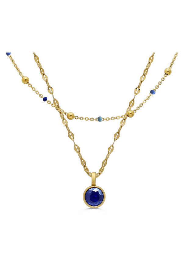 ISLA The Skinny 2 Pack Necklaces - Enamel Bella Blues