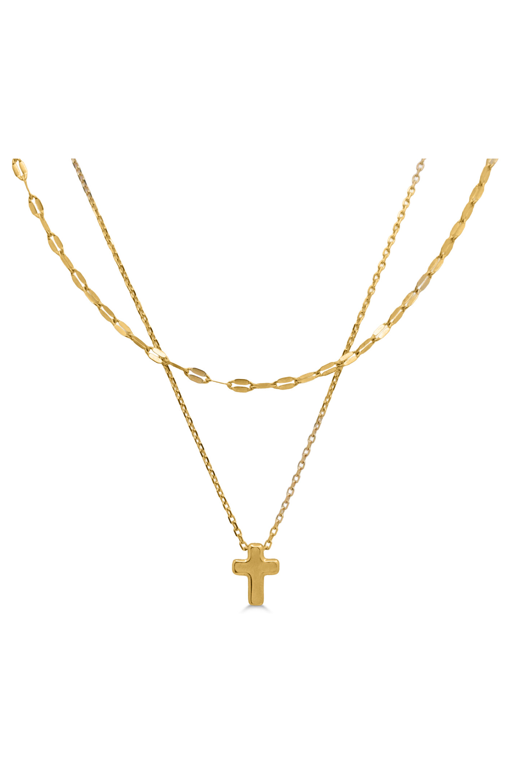 ISLA The Skinny 2 Pack Necklaces - Gold Have Faith / Mirror