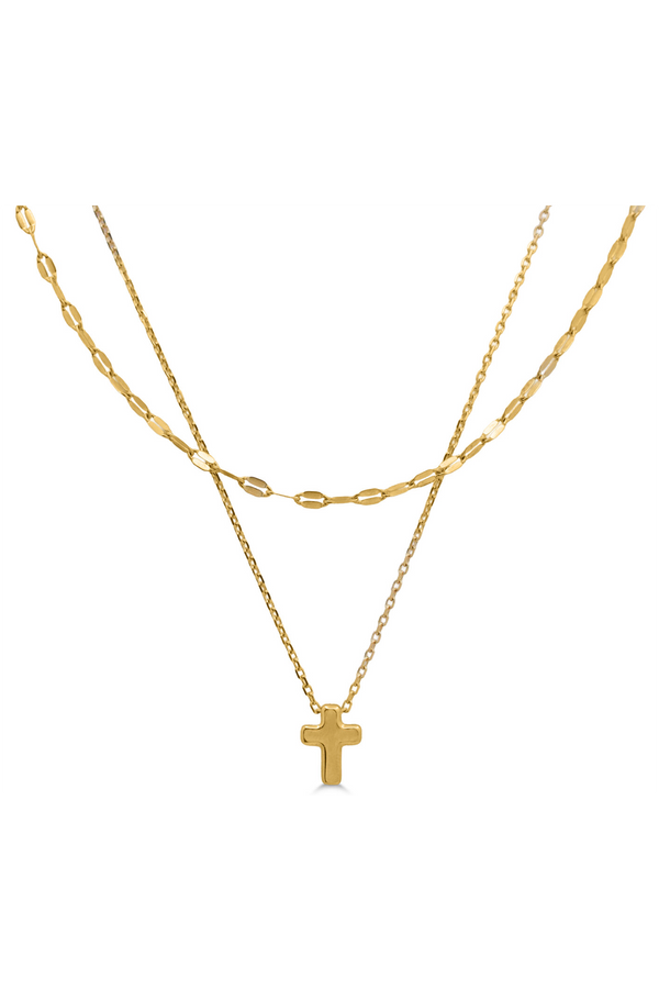 ISLA The Skinny 2 Pack Necklaces - Gold Have Faith / Mirror