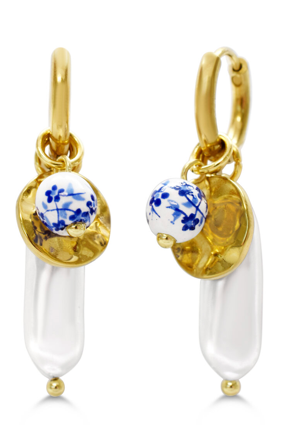 ISLA Multi Charm Mediterranean Floral Earring - Gold