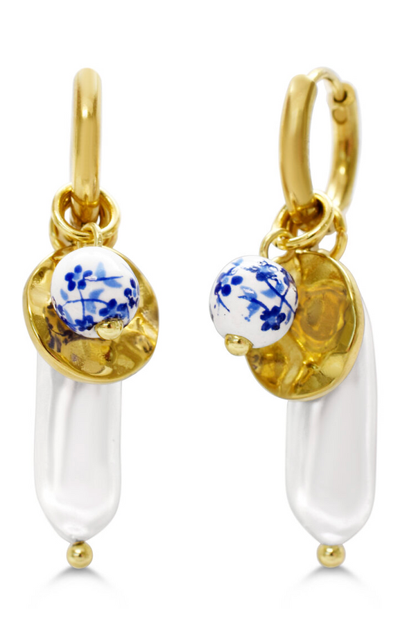 ISLA Multi Charm Mediterranean Floral Earring - Gold