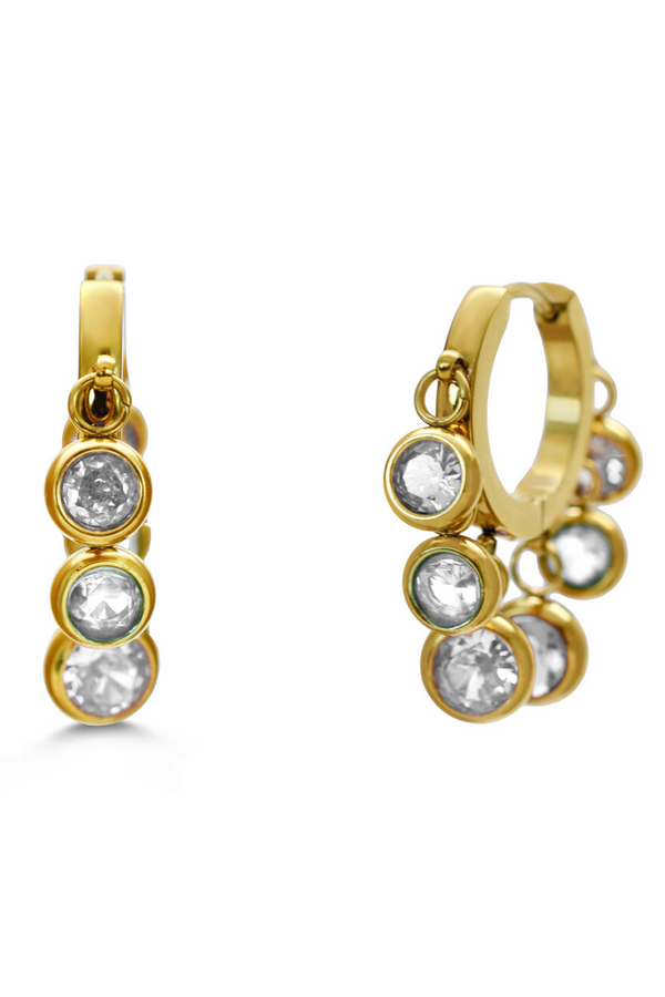 ISLA Let's Party Gold Hoop - Clear