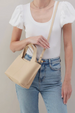 SMALL Vida Tote - Micro Pebbled Hide Almond