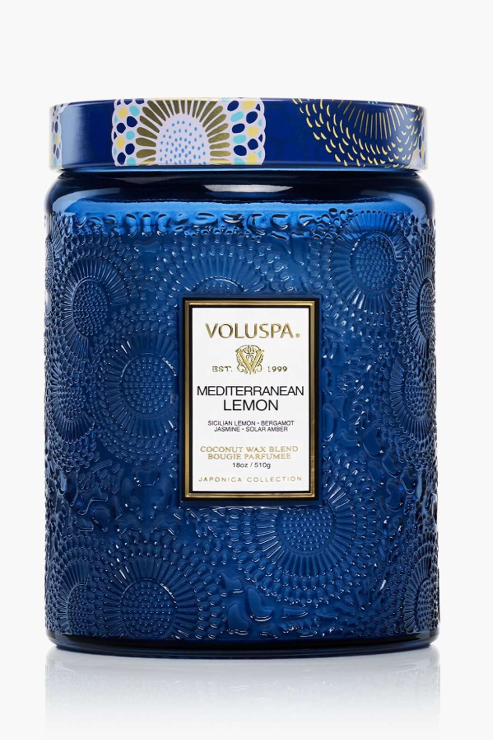 Voluspa Large Glass Jar Candle - Mediterranean Lemon