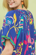 Vibrant Paisley Print Dress - Royal Blue
