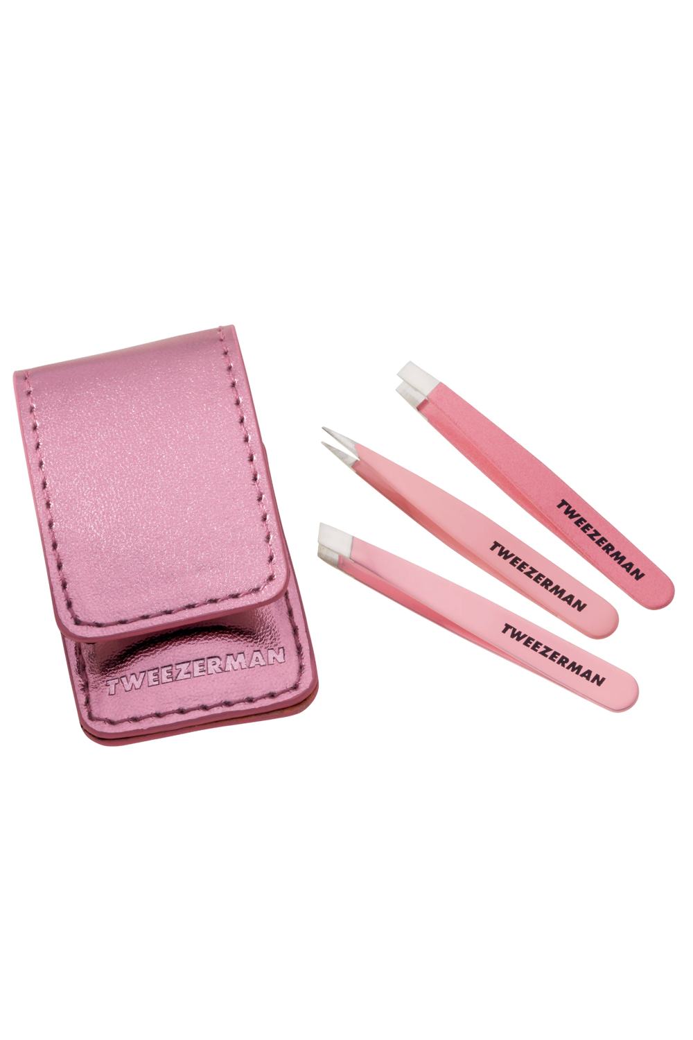 Micro Mini Slant Tweezer Set - Pink