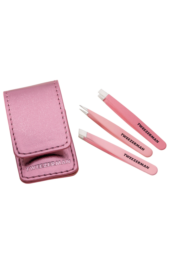 Micro Mini Slant Tweezer Set - Pink