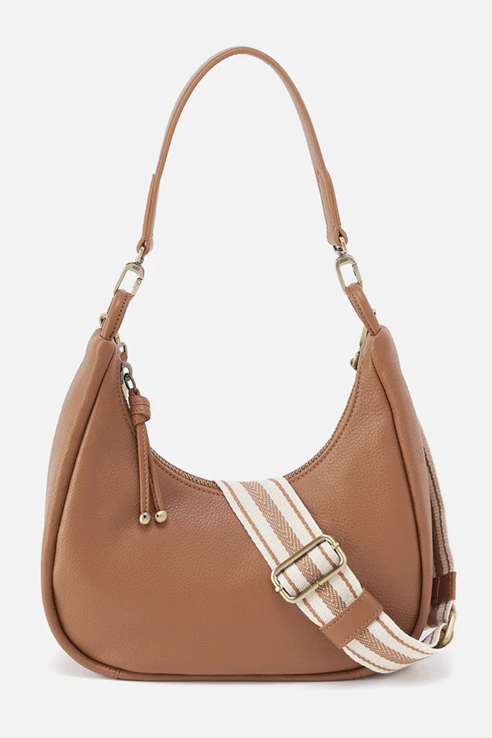 Cass Small Shoulder Bag - Pebbled Hide - Brown Sugar
