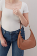 Cass Small Shoulder Bag - Pebbled Hide - Brown Sugar