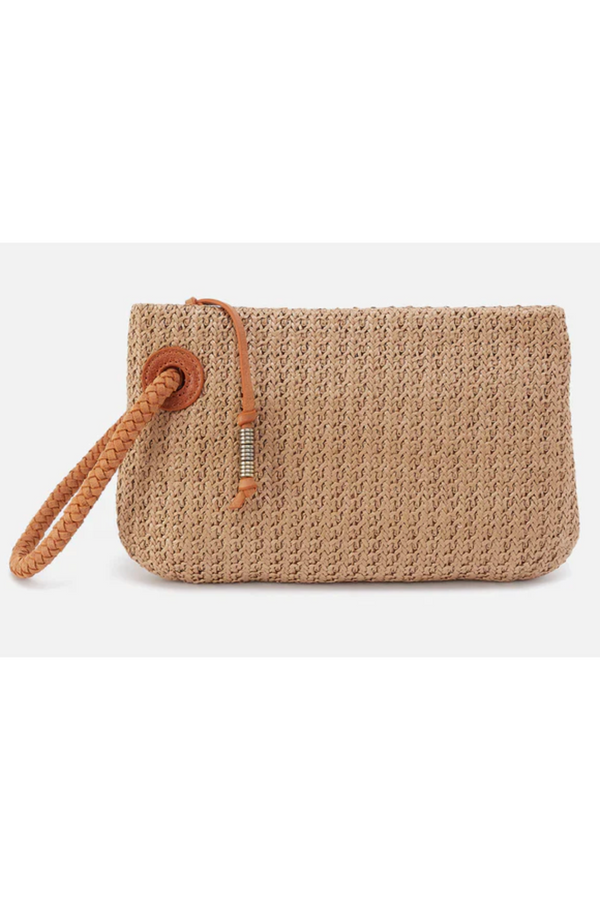 Daisy Daze Large Wristlet - Woven Straw Meadow