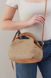 Darling Small Satchel Purse - Woven Straw Meadow