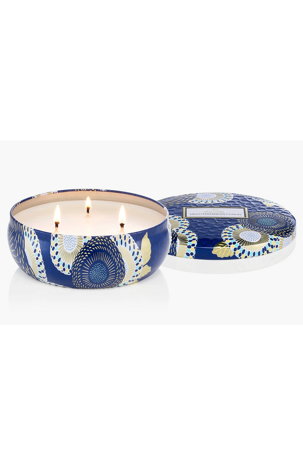 Voluspa 3 Wick Tin Candle - Mediterranean Lemon