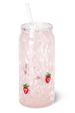 Swig Charm Drinking Glass - Strawberry Shortcake