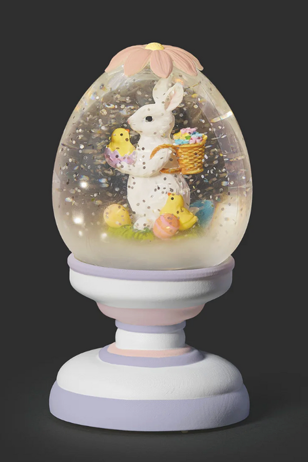 Lighted LED Swirl Pedestal Egg