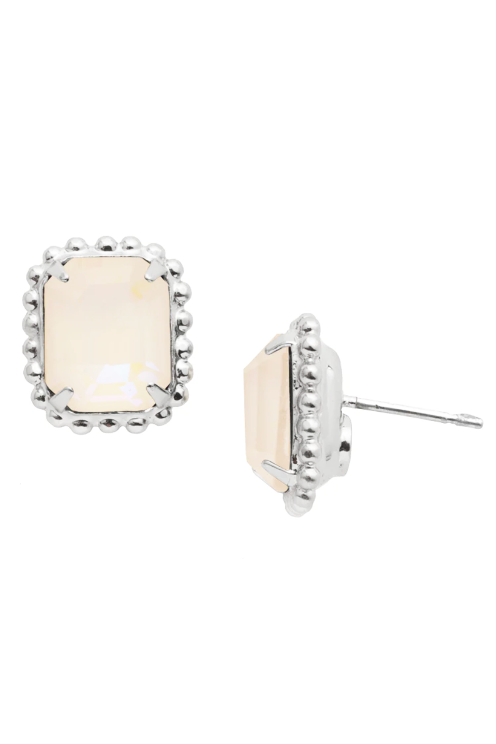 Octavia Scalloped Stud Earring - Ultra White