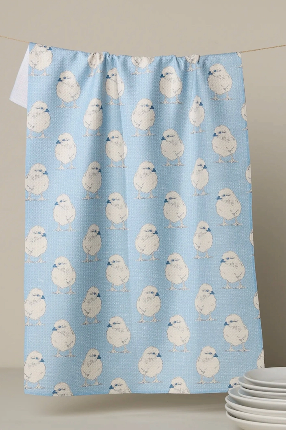 Geometry Kitchen Tea Towel - Chickadee