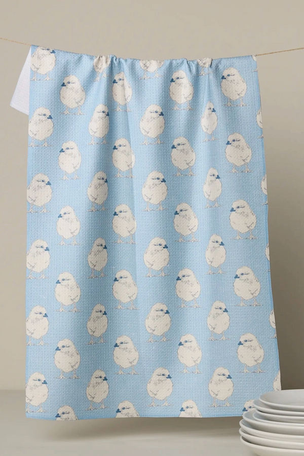 Geometry Kitchen Tea Towel - Chickadee