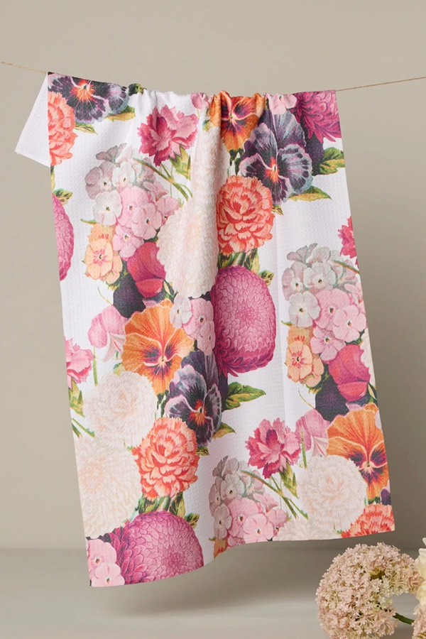 Geometry Kitchen Tea Towel - Ecstatic Blooms
