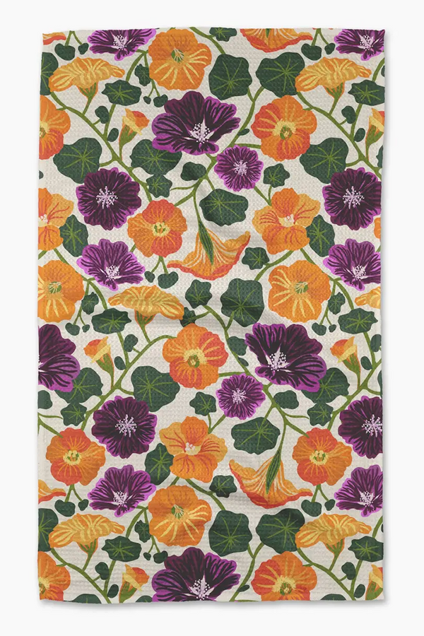 Geometry Kitchen Tea Towel - Nasturtium Garden