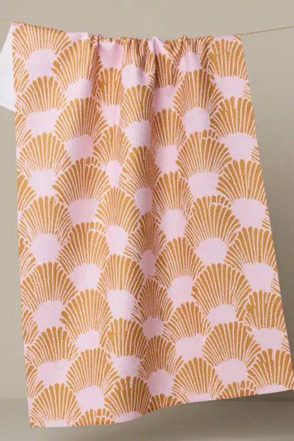Geometry Kitchen Tea Towel - Royal Scallop