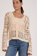 Open Knit Sweater Cardi - Natural