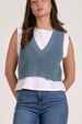 Sleeveless Layered Sweater - Blue Wash