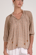 Long Sleeve Peasant Top - Natural Boho