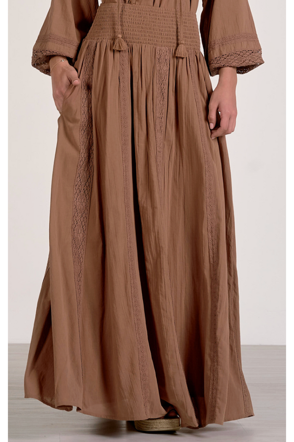 Flowy Sunday Maxi Skirt - Caramel